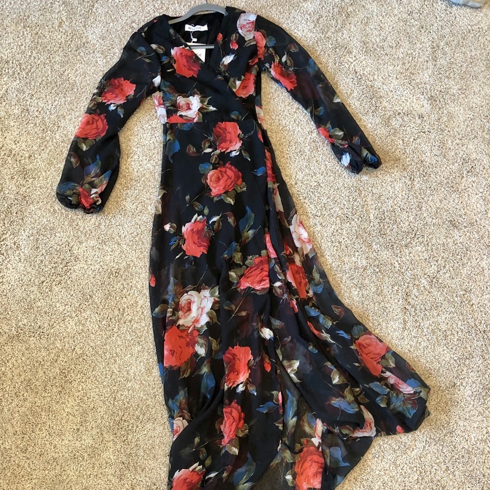 Floral wrap maxi dress